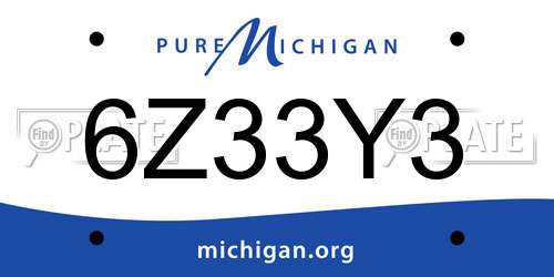 6Z33Y3 Michigan License Plate