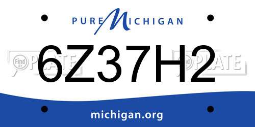6Z37H2 Michigan License Plate