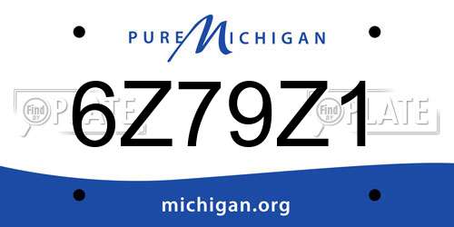 6Z79Z1 Michigan License Plate