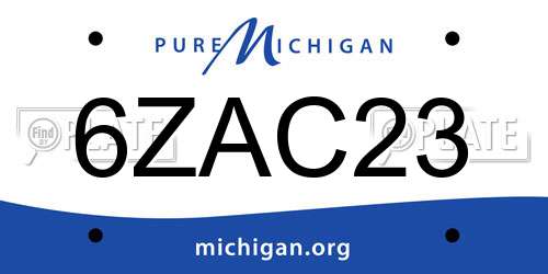 6ZAC23 Michigan License Plate
