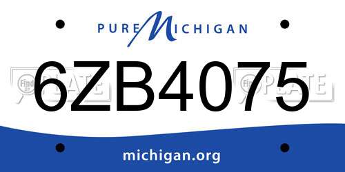 6ZB4075 Michigan License Plate