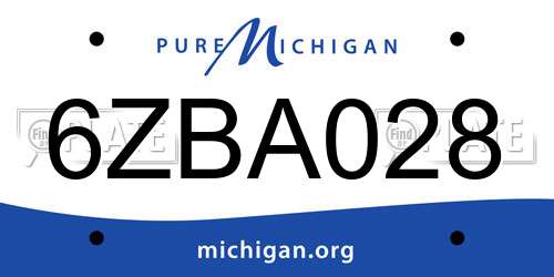 6ZBA028 Michigan License Plate