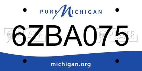 6ZBA075 Michigan License Plate