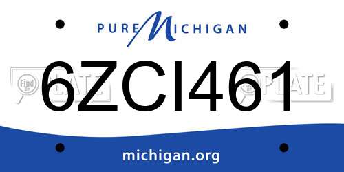 6ZCI461 Michigan License Plate