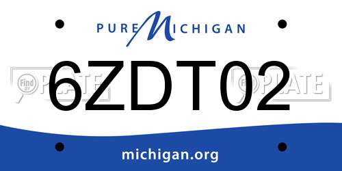 6ZDT02 Michigan License Plate
