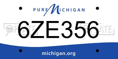 6ZE356 Michigan License Plate