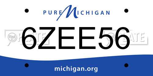 6ZEE56 Michigan License Plate