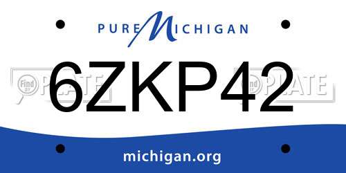6ZKP42 Michigan License Plate