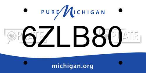 6ZLB80 Michigan License Plate