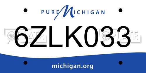 6ZLK033 Michigan License Plate