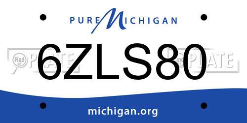 6ZLS80 Michigan License Plate