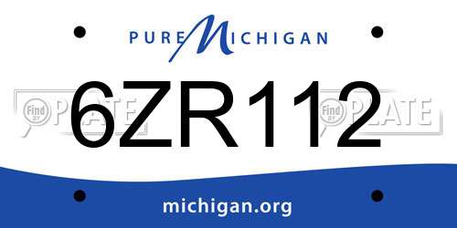 6ZR112 Michigan License Plate