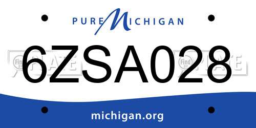 6ZSA028 Michigan License Plate