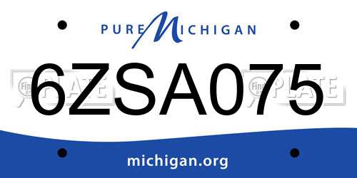 6ZSA075 Michigan License Plate