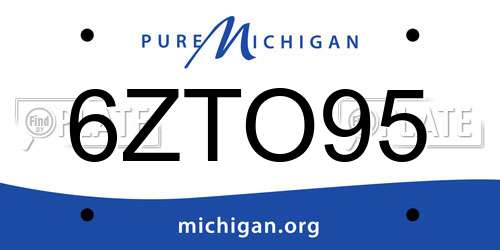 6ZTO95 Michigan License Plate