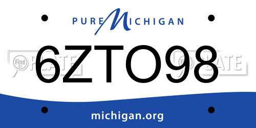 6ZTO98 Michigan License Plate