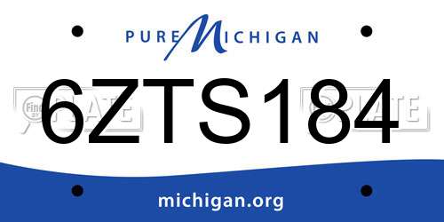 6ZTS184 Michigan License Plate