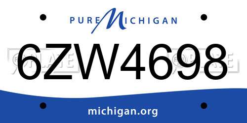 6ZW4698 Michigan License Plate