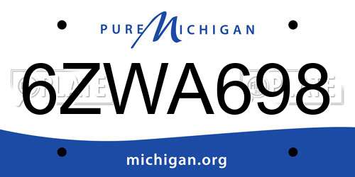 6ZWA698 Michigan License Plate