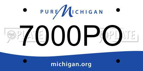 7000PO Michigan License Plate