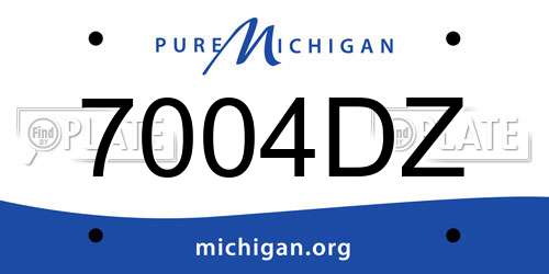 7004DZ Michigan License Plate