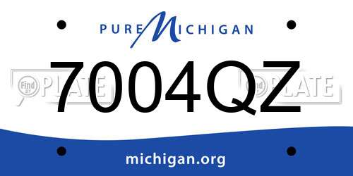 7004QZ Michigan License Plate