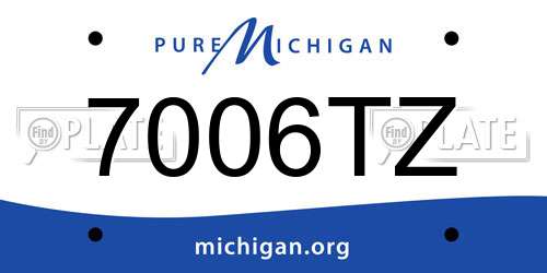 7006TZ Michigan License Plate