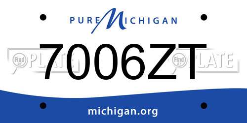 7006ZT Michigan License Plate