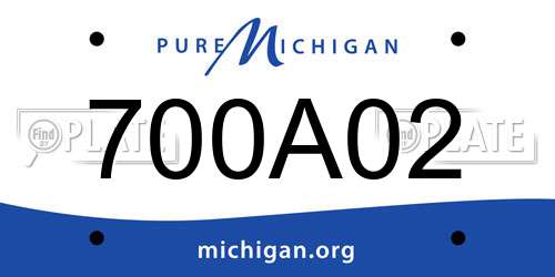 700A02 Michigan License Plate