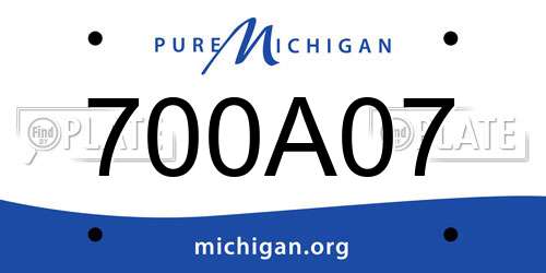 700A07 Michigan License Plate