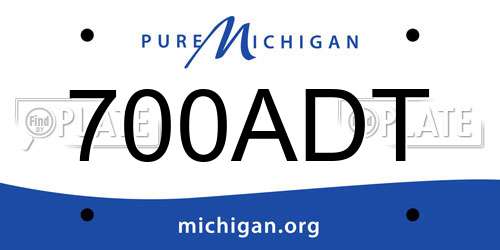 700ADT Michigan License Plate