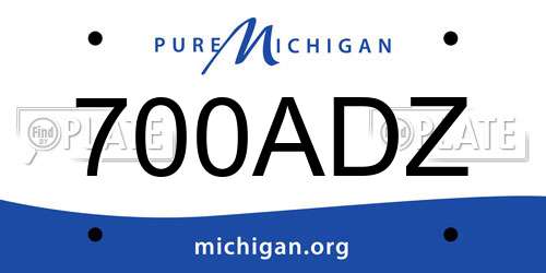 700ADZ Michigan License Plate