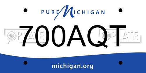 700AQT Michigan License Plate