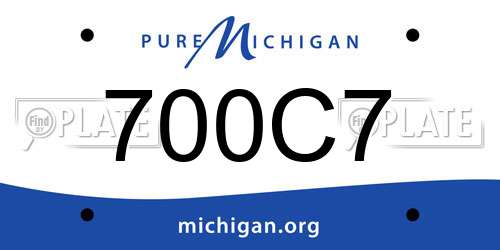 700C7 Michigan License Plate