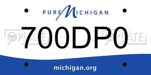 700DP0 Michigan License Plate