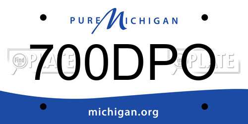 700DPO Michigan License Plate