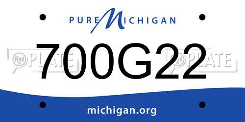 700G22 Michigan License Plate