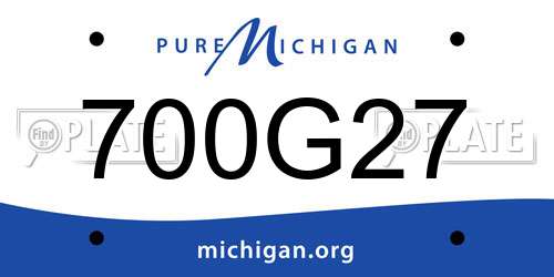 700G27 Michigan License Plate