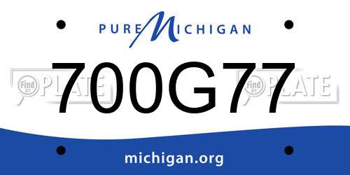 700G77 Michigan License Plate