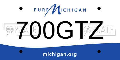 700GTZ Michigan License Plate