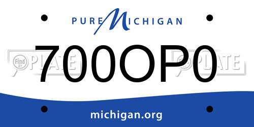 700OP0 Michigan License Plate