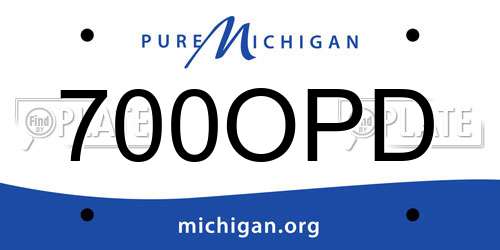 700OPD Michigan License Plate