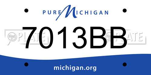 7013BB Michigan License Plate