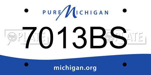 7013BS Michigan License Plate
