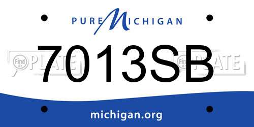 7013SB Michigan License Plate