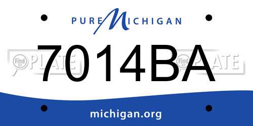 7014BA Michigan License Plate