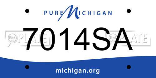 7014SA Michigan License Plate