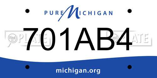701AB4 Michigan License Plate