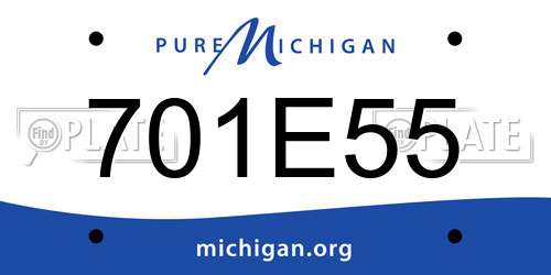 701E55 Michigan License Plate