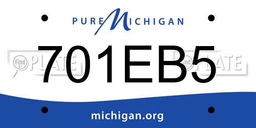 701EB5 Michigan License Plate